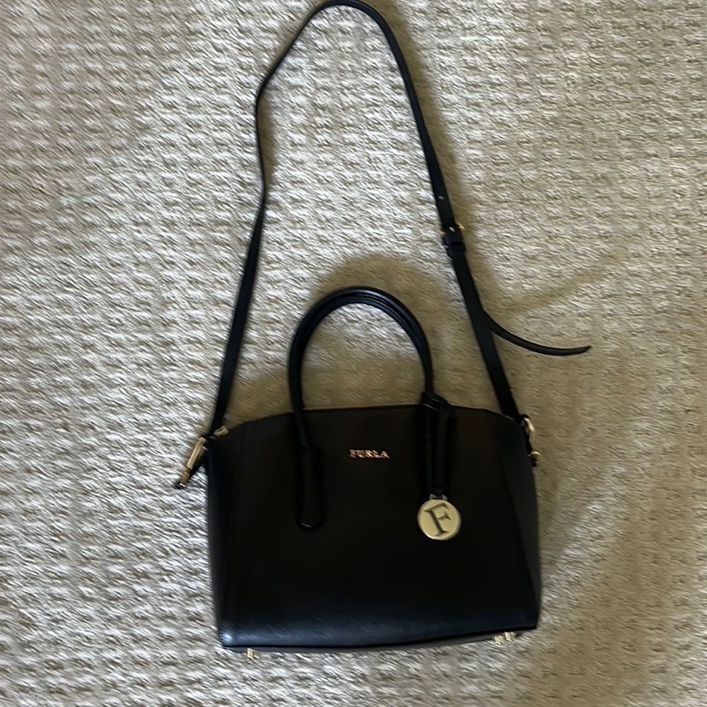 FURLA shoulder bag/purse. Black leather NWOT